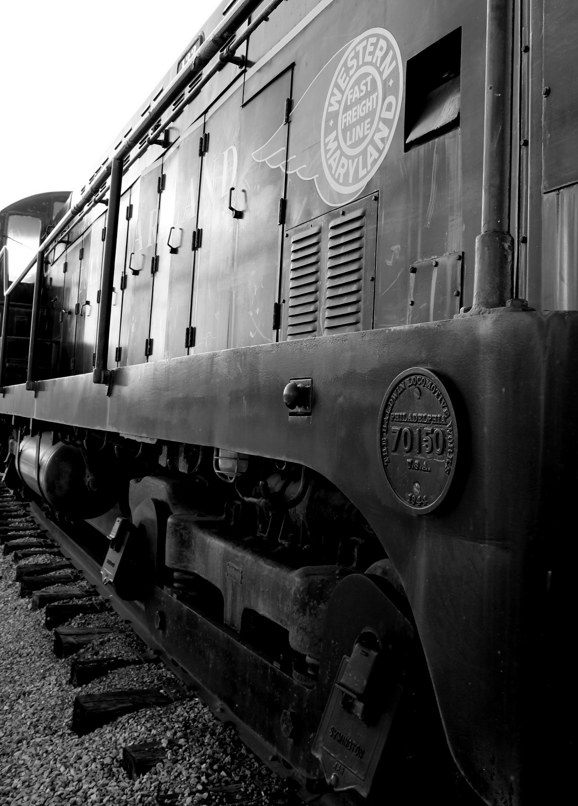 Diesel engine 132 rolling stock at the Hagerstown Roundhouse Museum.