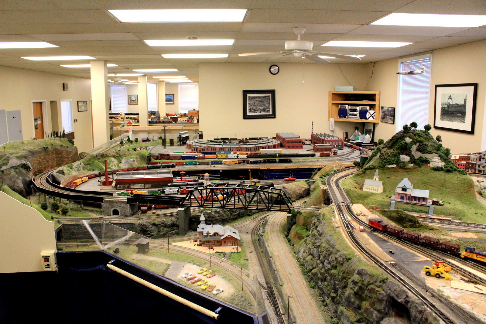 Model train layouts on the second floor of the Hagerstown Roundhouse Museum.