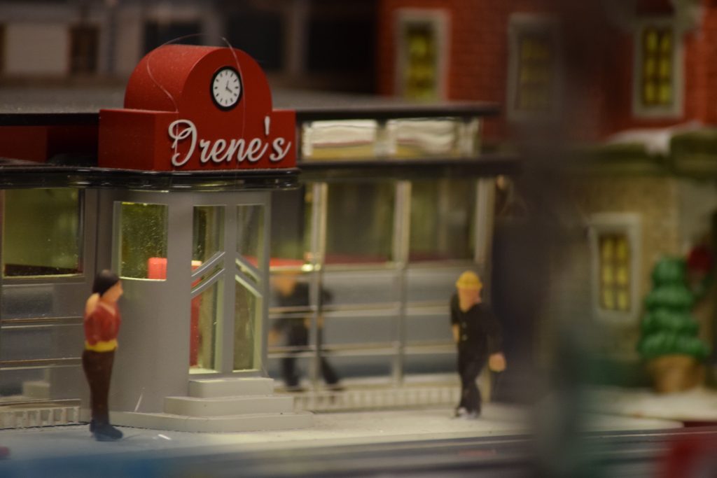 “Irene’s Diner” in town - "Christmas at the Roundhouse" model train display.